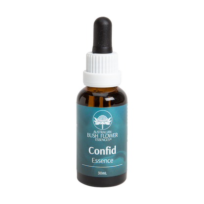 Australian Bush Flower Confid (Confidence) Essence Drops – 30ml — original manufacturer bottle photograph