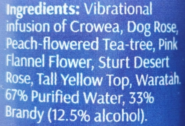List of ingredients on a blue background with text detailing the components and percentages.