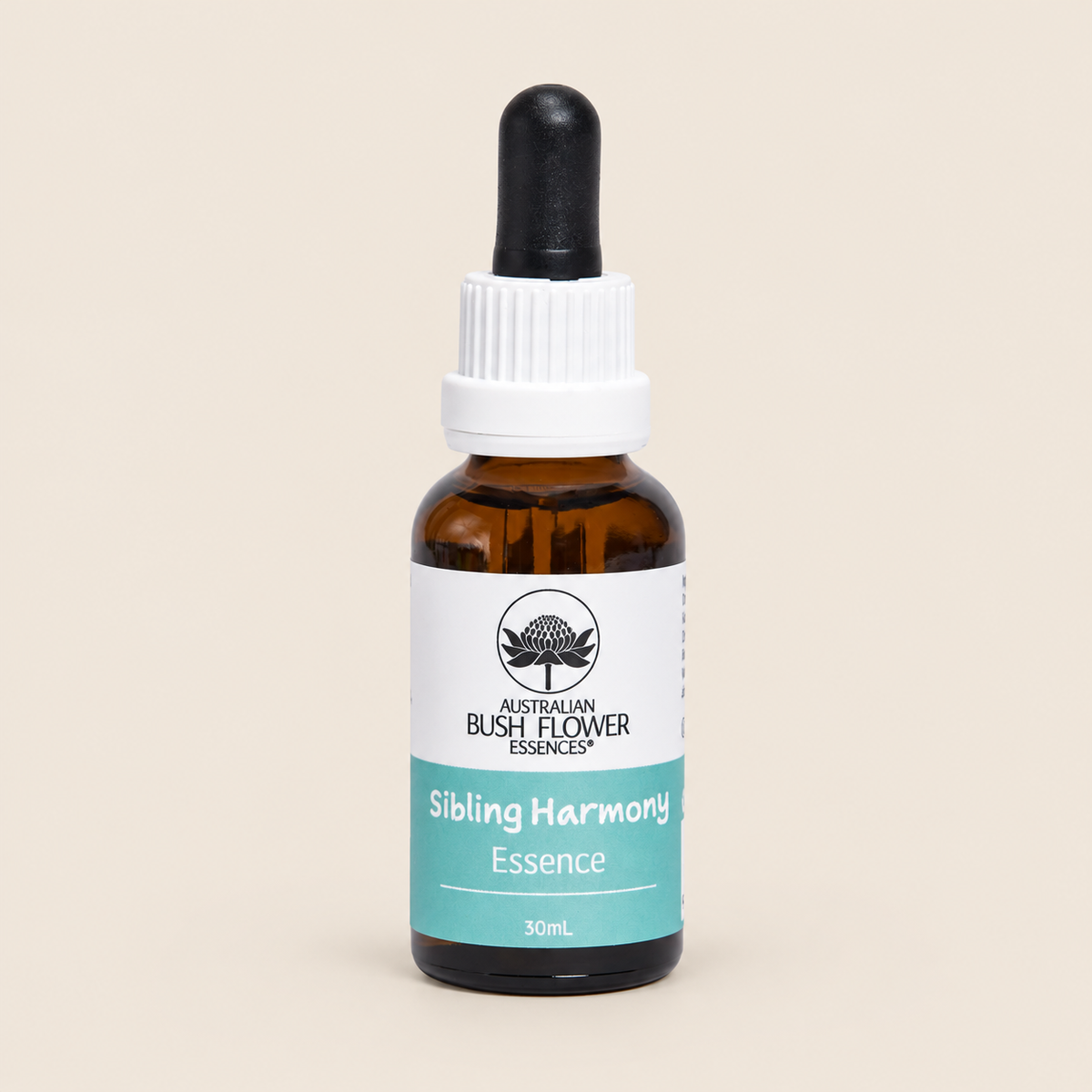 Australian Bush Flower sibling harmony 30ml — bottle on a warm beige background
