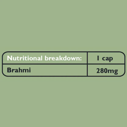 Fushi Brahmi label showing 280mg per capsule