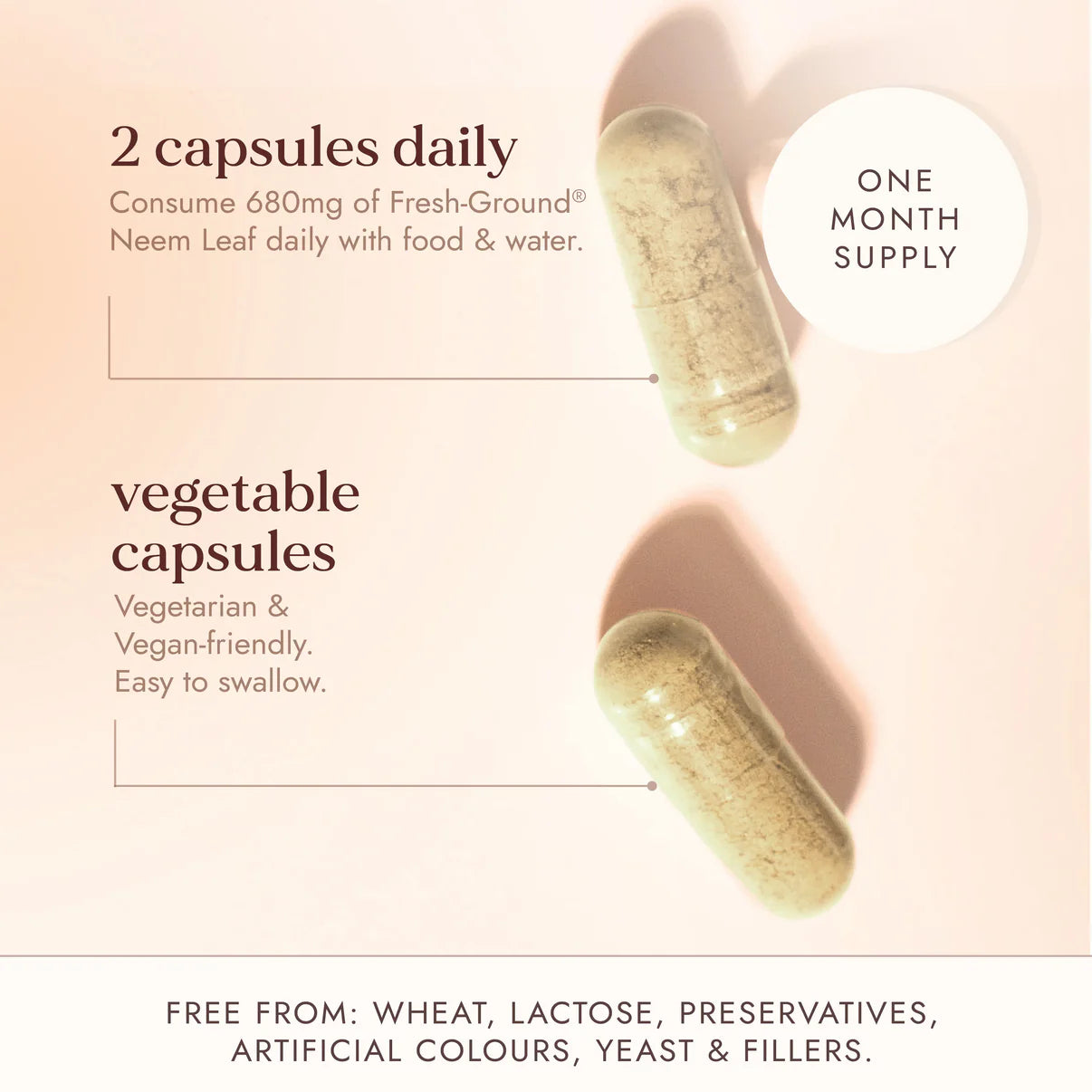 Fushi Neem Leaf Capsules – Ayurvedic Skin Detox & Immune Support