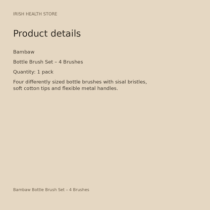Bambaw Bottle Brush Set – 4 Brushes product details
