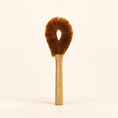 Bambaw Dish Brush Coconut Bristles on a warm beige background