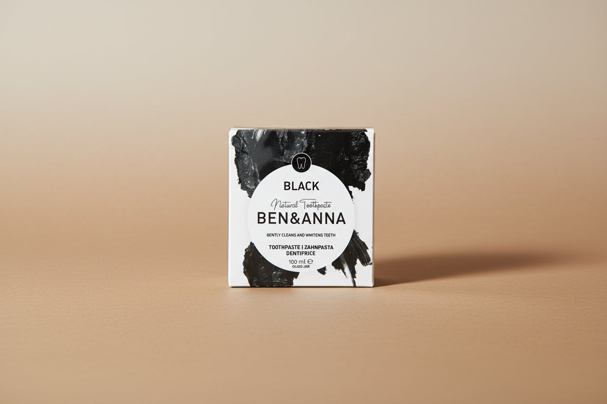Ben and Anna Toothpaste Charcoal 100ml glass jar