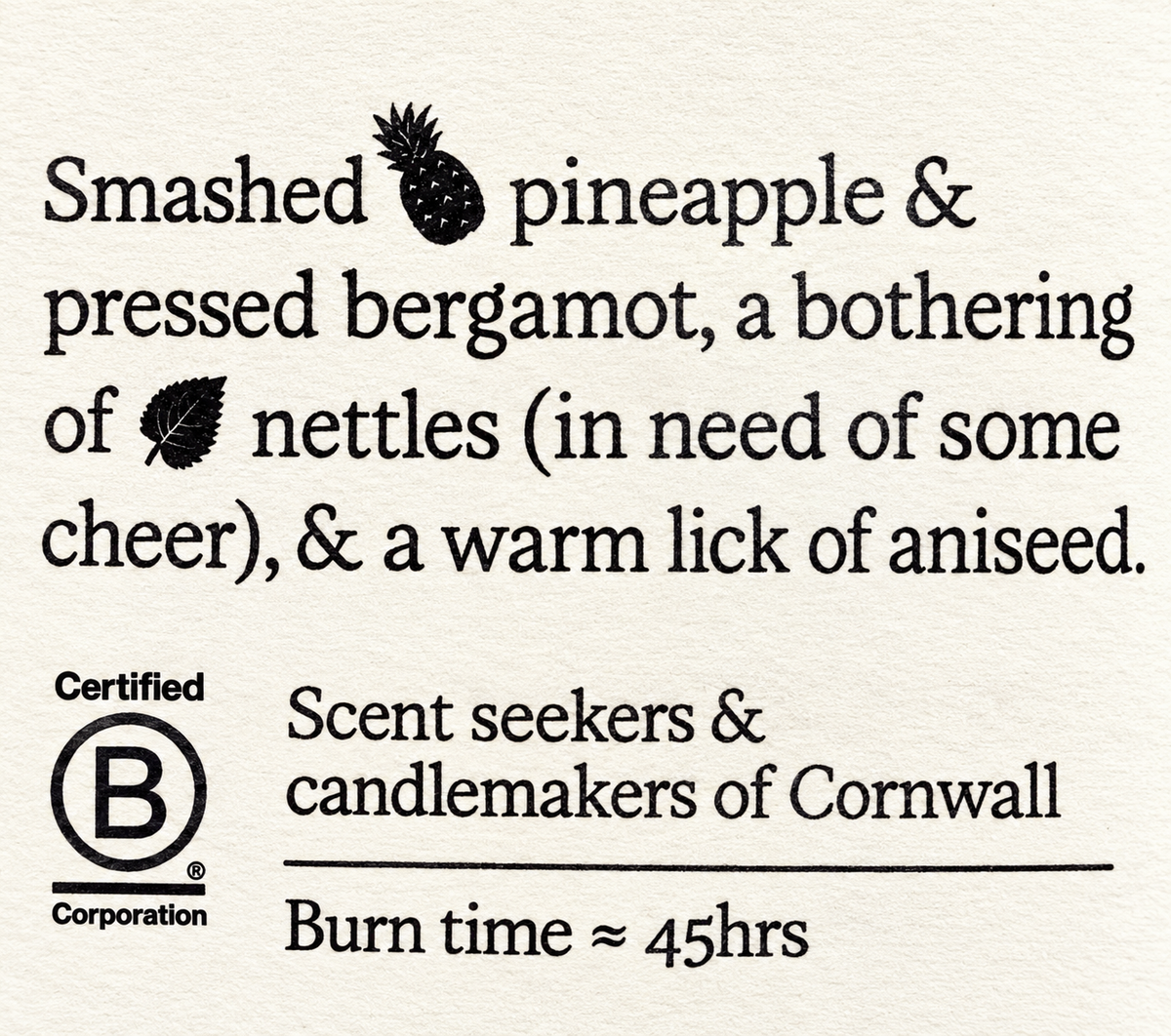 St. Eval Candle Co. Bergamot & Nettle Tin Candle — readable original packaging label details