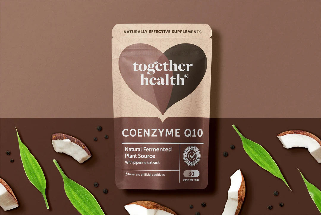 Close-up of Bio-CoQ10 Food Supplement capsules with natural CoQ10.