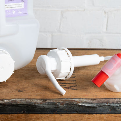 Bio-D Pump for 15L & 20L Containers — original product photograph showing pump with other accessories and container, sold separately