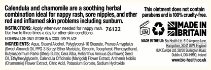 Biohealth Calendula and Chamomile Ointment 84g — complete ingredients, directions, storage and manufacturer label
