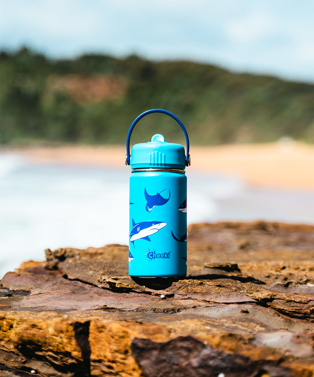 Cheeki 400ml Insulated Little Adventurer Bottle - Sharks — manufacturer detail view