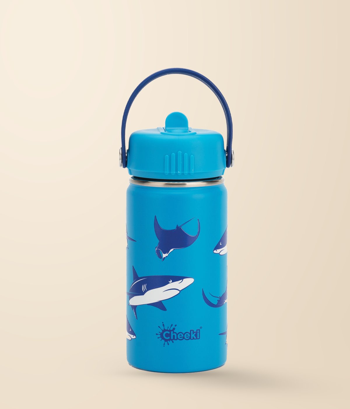 Cheeki 400ml Insulated Little Adventurer Bottle - Sharks — product view