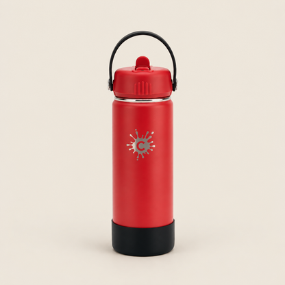 Cheeki Adventure Single Wall Water Bottle – Ruby 750ml on a warm beige background