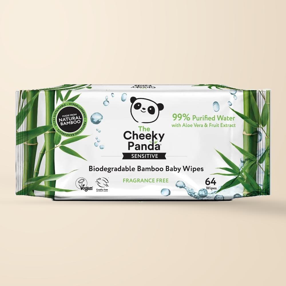 Cheeky Panda Bamboo Baby Wipes fragrance-free 64-wipe pack