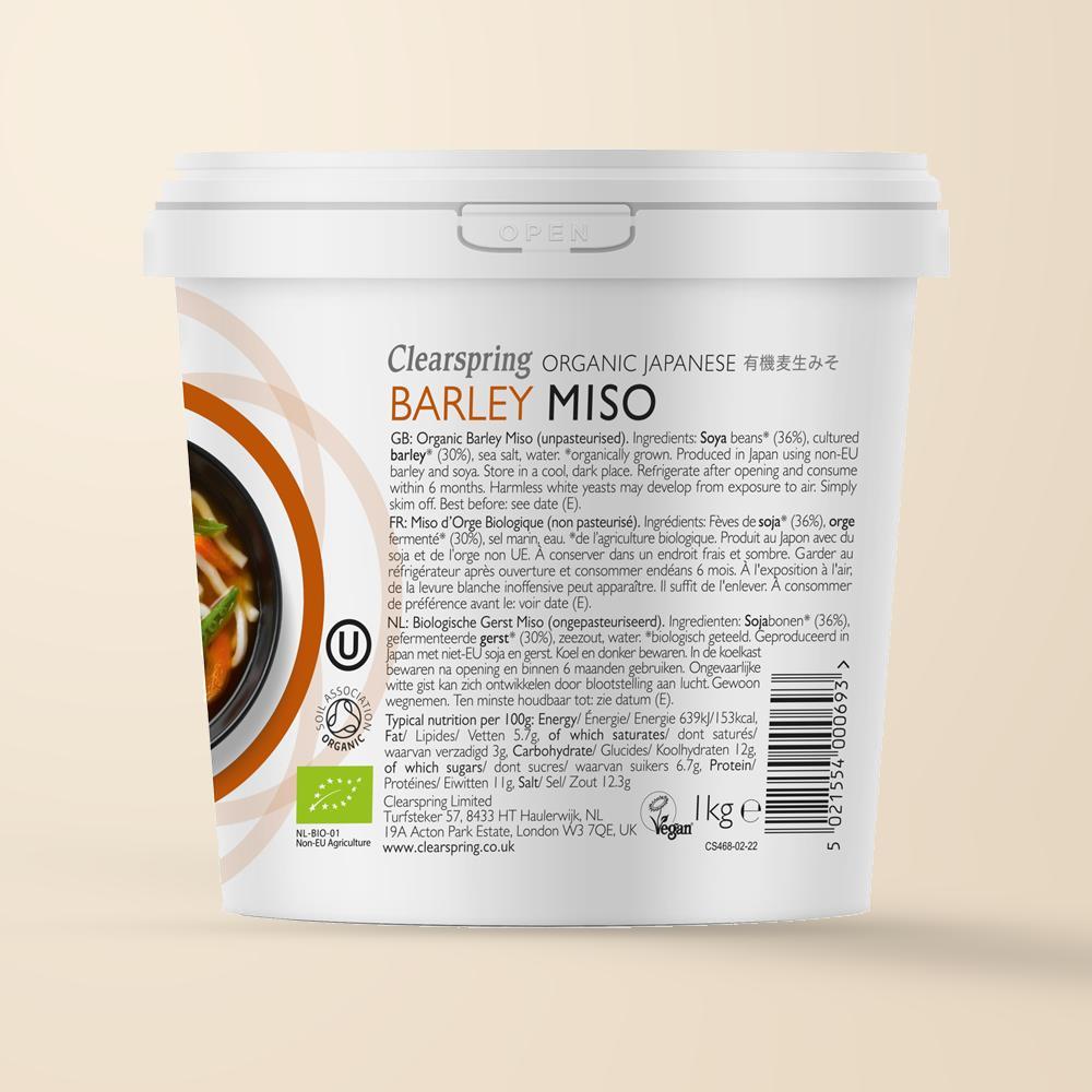 Clearspring Organic Japanese Barley Miso 1kg tub