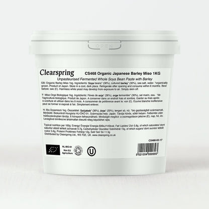 Clearspring Organic Japanese Barley Miso 1kg label