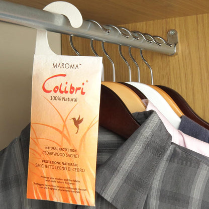 Colibri Cedarwood botanical hanging sachet for wardrobe storage