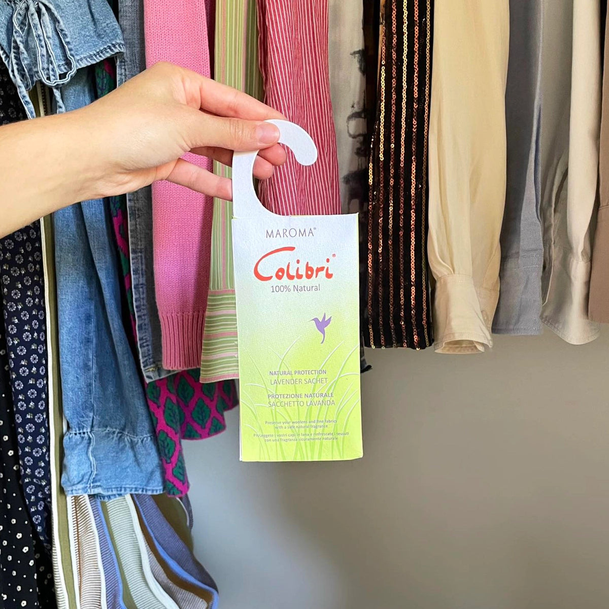 Colibri Lavender Hanging Sachet packaging