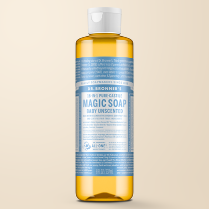Dr. Bronner’s Baby Unscented Pure-Castile Liquid Soap 8 fl oz bottle