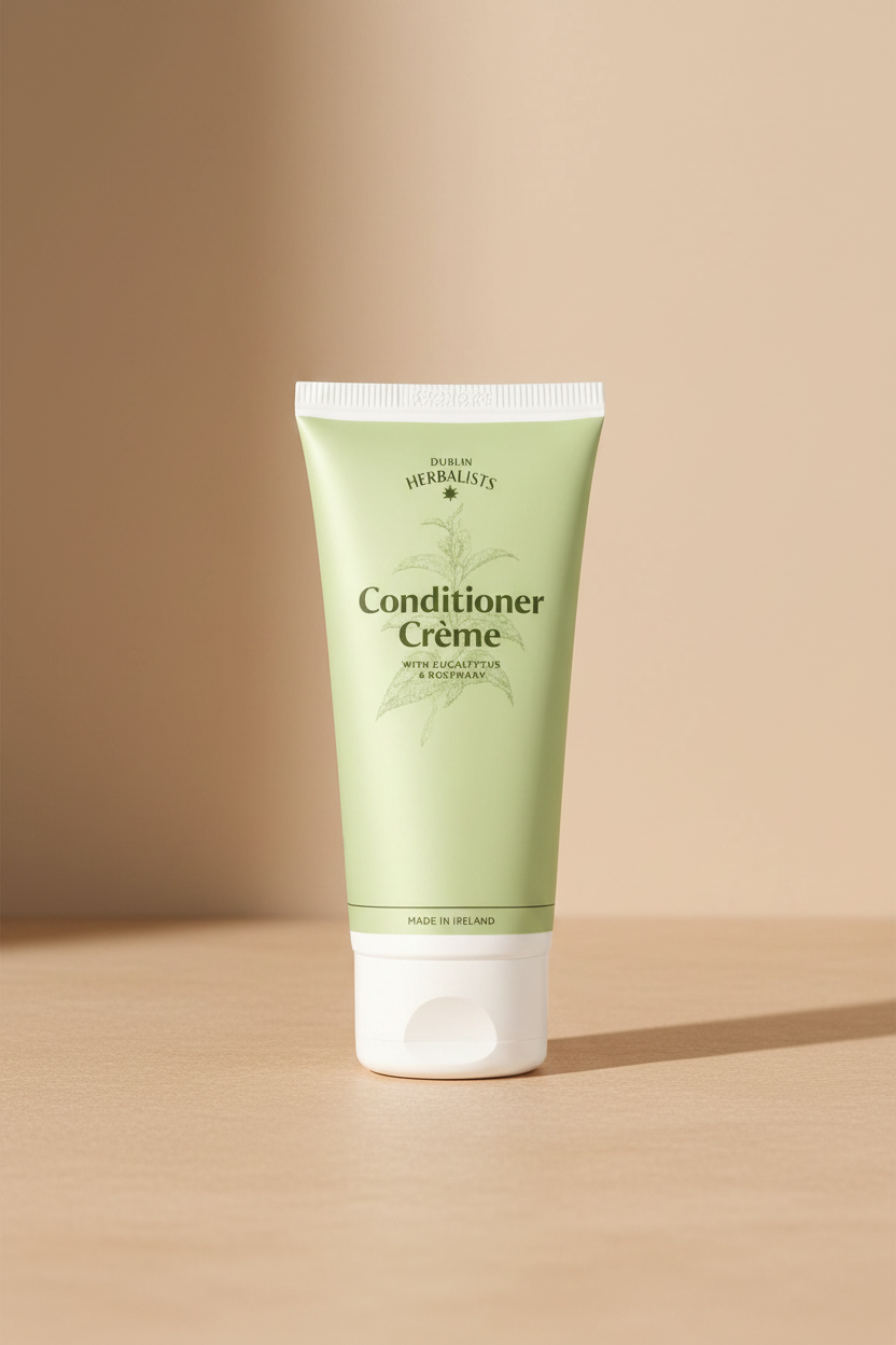 A light green squeeze tube of Dublin Herbalists Conditioner Crème with a white cap, shown against a plain white background.
