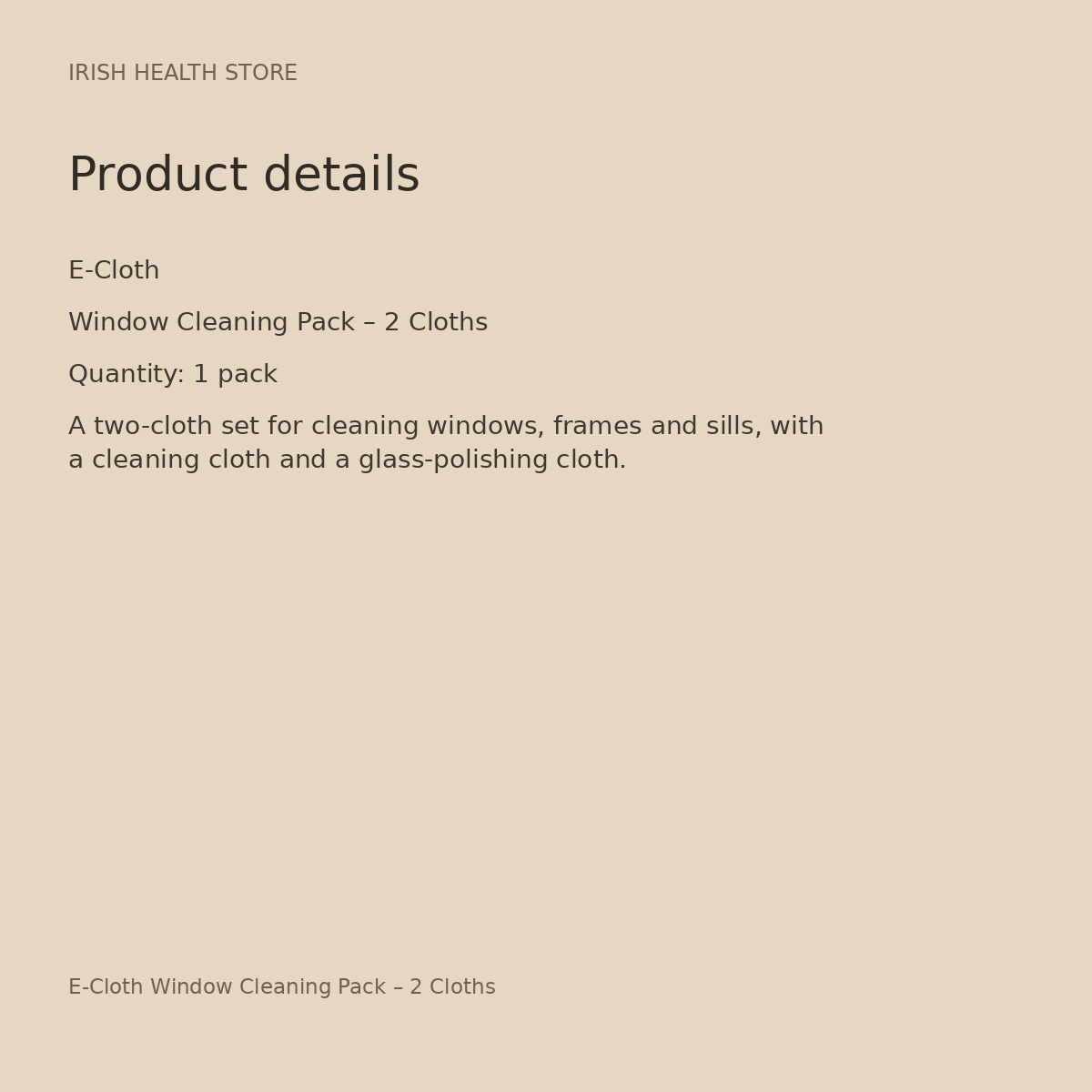 E-Cloth Window Cleaning Pack – 2 Cloths product details