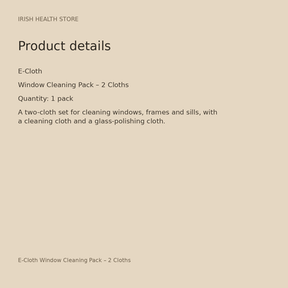 E-Cloth Window Cleaning Pack – 2 Cloths product details