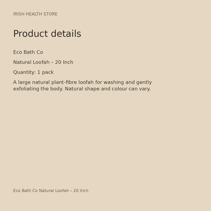 Eco Bath Co Natural Loofah – 20 Inch product details