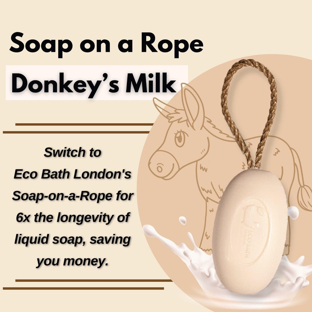 Eco Bath Donkey’s Milk Soap on a Rope 220g alternate view