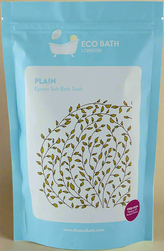 Front view of Eco Bath Co Epsom Salt Bath Soak – Plain – 1kg container