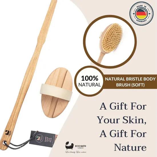 Eco Bath Natural Bristle Body Brush with soft bristles