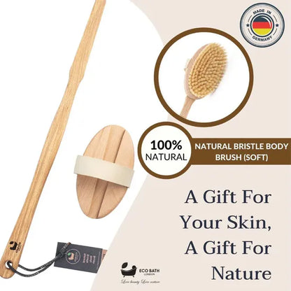 Eco Bath Natural Bristle Body Brush with soft bristles