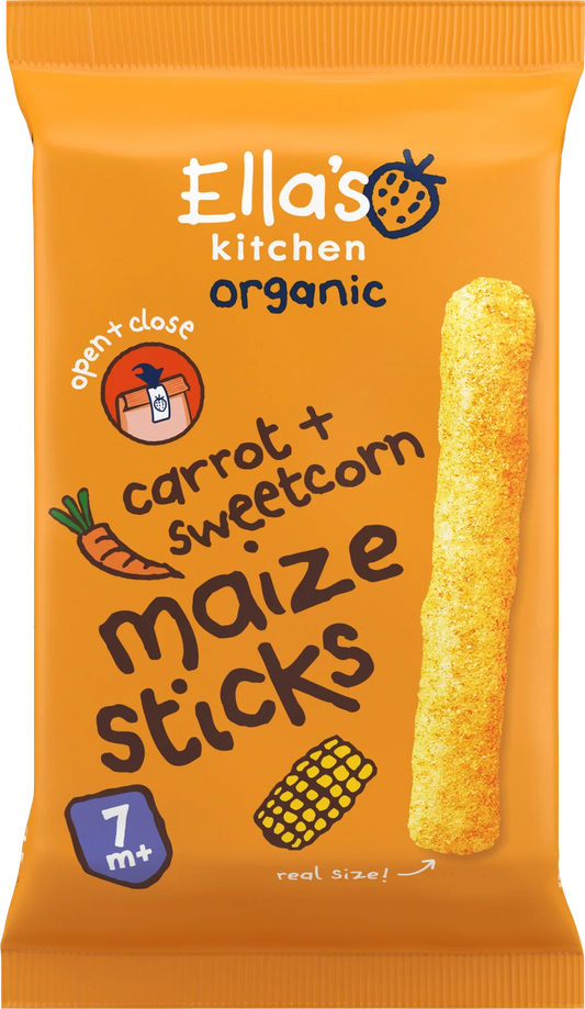 Ellas Kitchen Sweetcorn and Carrot Sticks Organic 5 x 17g for babies 7 months+
