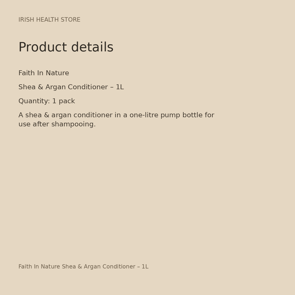 Faith In Nature Shea & Argan Conditioner – 1L product details
