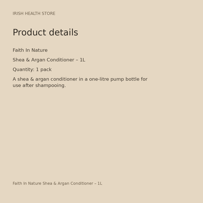 Faith In Nature Shea & Argan Conditioner – 1L product details