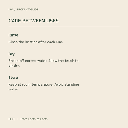 FETE bamboo toothbrush care guide: rinse and air dry