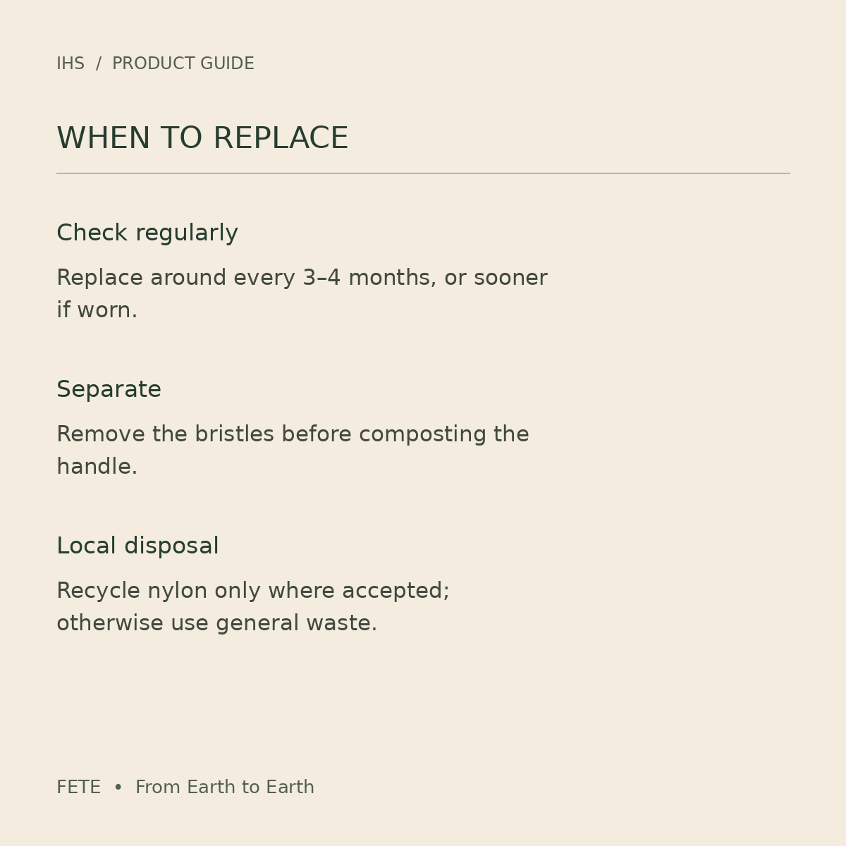 FETE toothbrush disposal guide: remove bristles before composting handle