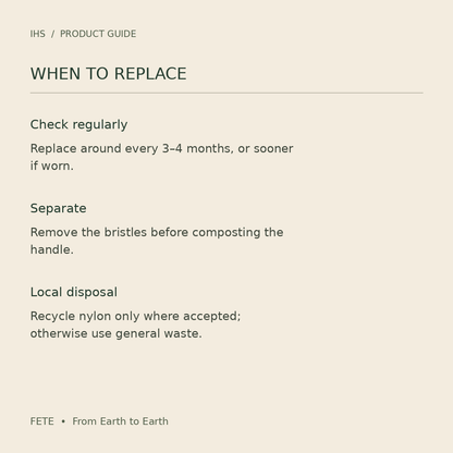 FETE toothbrush disposal guide: remove bristles before composting handle