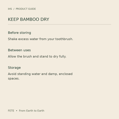 FETE stand care information guide