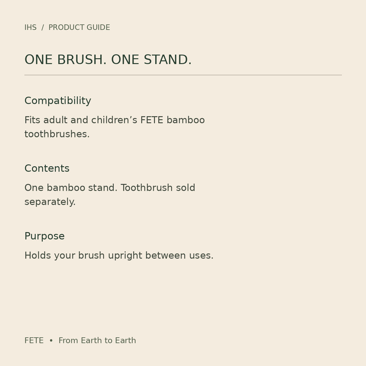 FETE stand use information guide