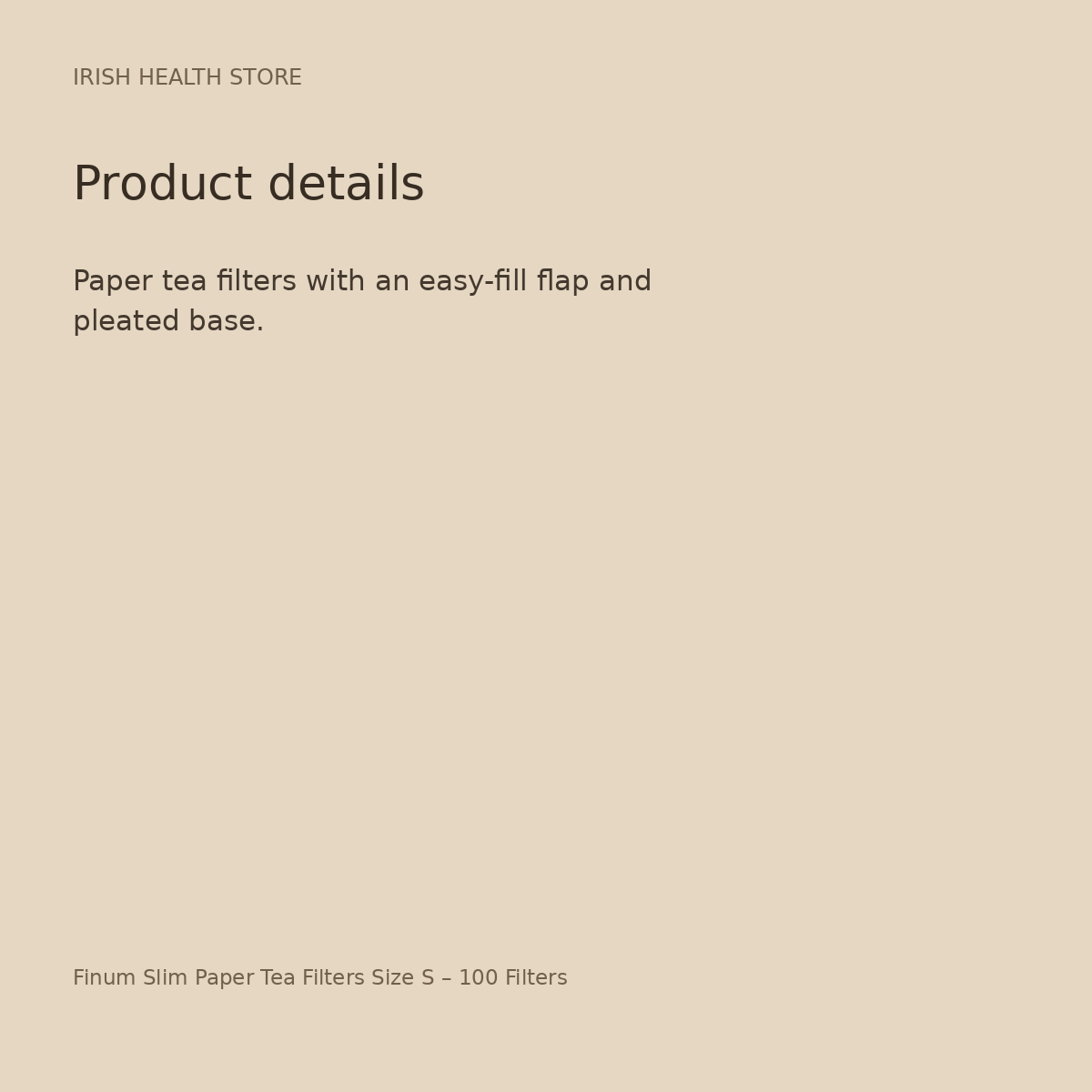 Finum Slim Paper Tea Filters Size S – 100 Filters product details