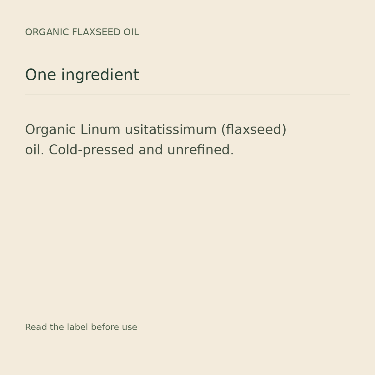 Fushi Organic Flaxseed Oil – Cold-Pressed, 250ml – flax ingredient guide