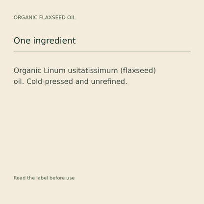 Fushi Organic Flaxseed Oil – Cold-Pressed, 250ml – flax ingredient guide
