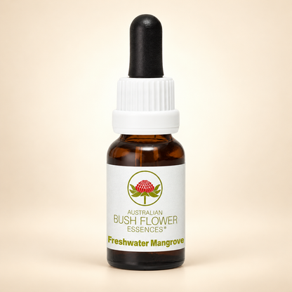 Australian Bush Flower Freshwater Mangrove Stock Essence – 15ml on warm beige background