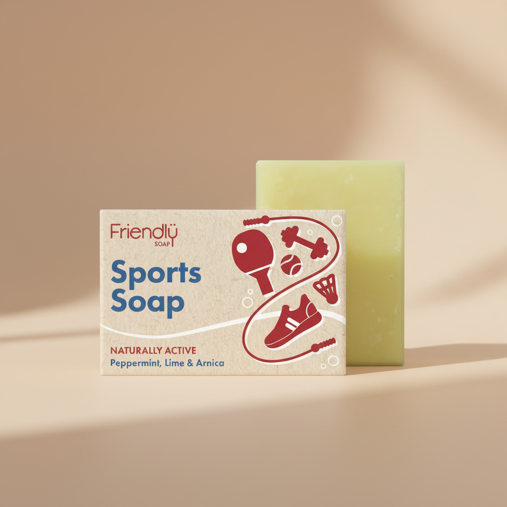 Friendly Natural Sports Soap Bar Case 6 x 95g