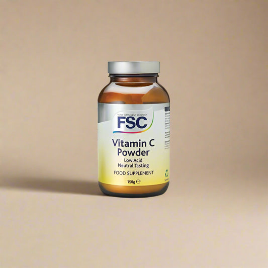 FSC Vitamin C Powder Low Acid 150g – buffered ascorbic acid with calcium and magnesium