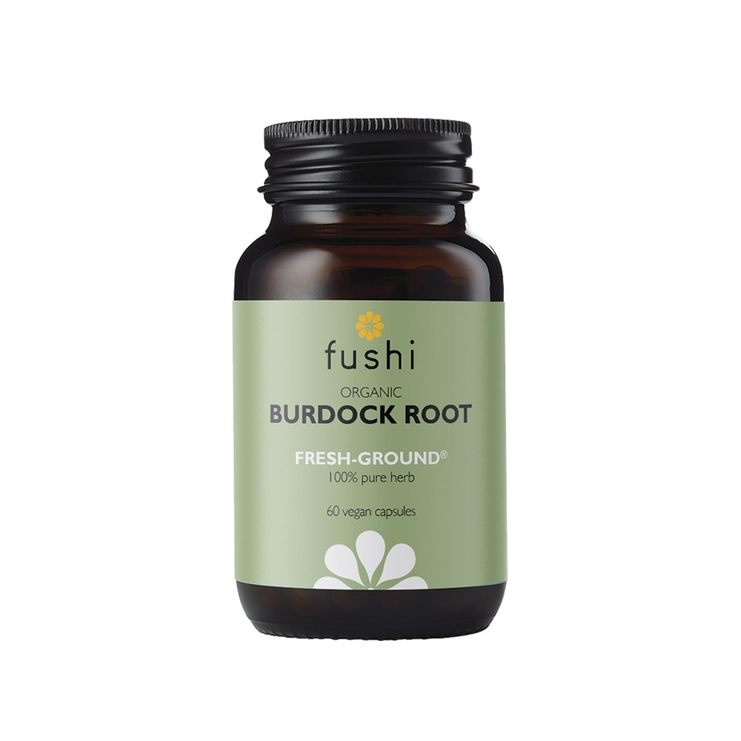 Fushi Burdock Root Organic 60 Capsules Front Label