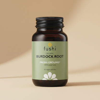 Fushi Burdock Root Organic 60 Capsules Front Label