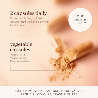 Open bottle of Fushi Red Ginseng Organic Capsules