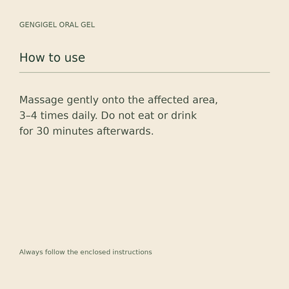 Gengigel Oral Gel with Hyaluronic Acid – 20ml – gel use guide