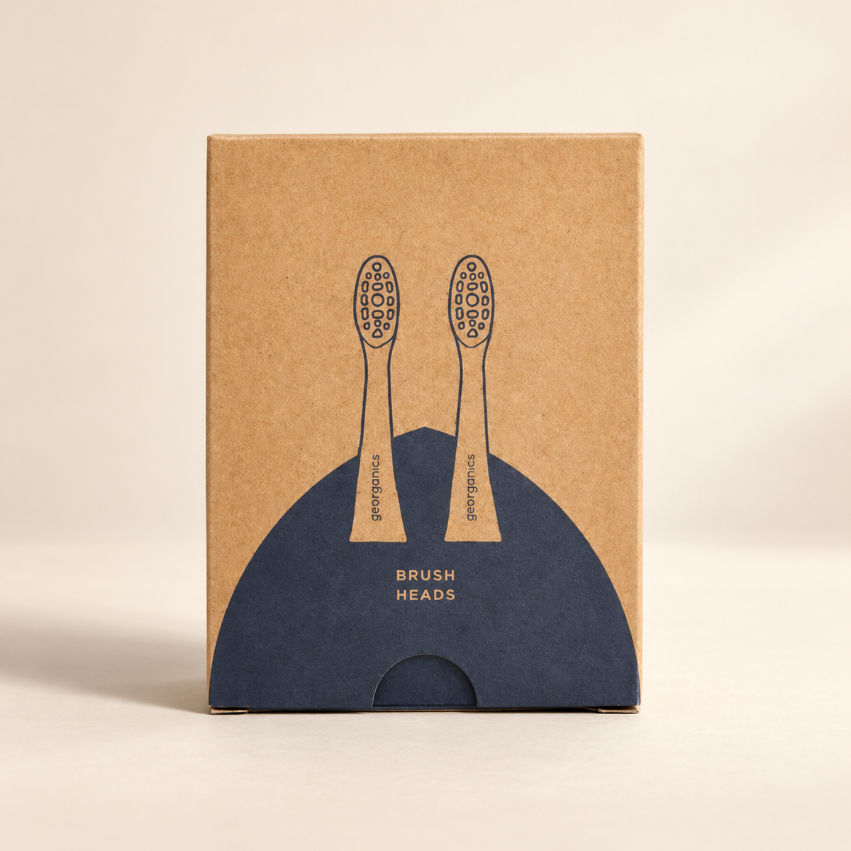 Georganics replacement heads 2 pack – original brown and navy carton