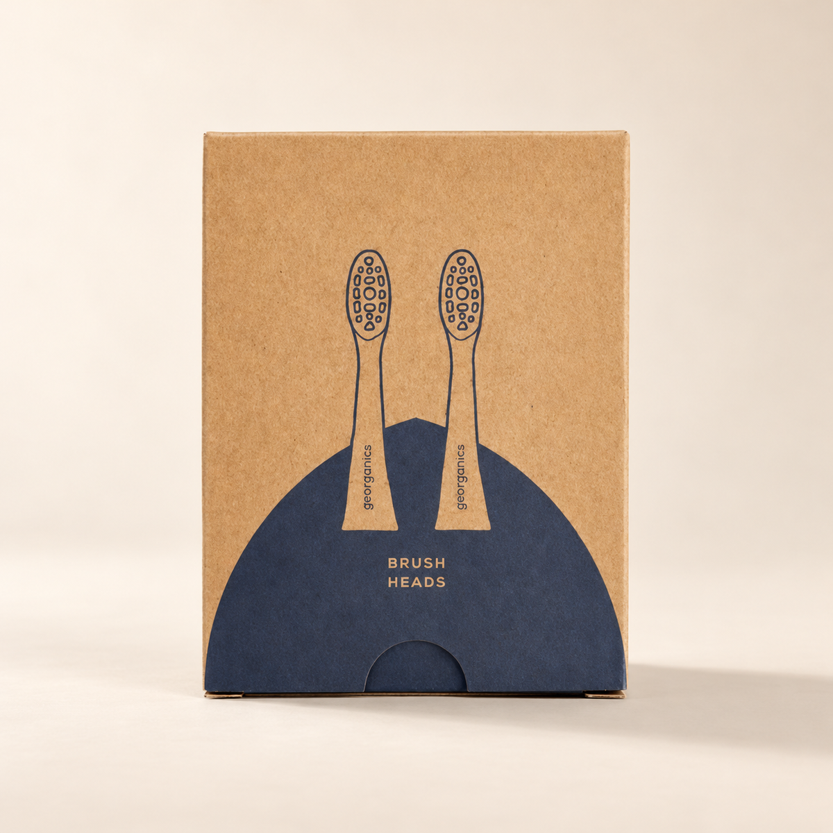Georganics replacement heads 2 pack – original brown and navy carton