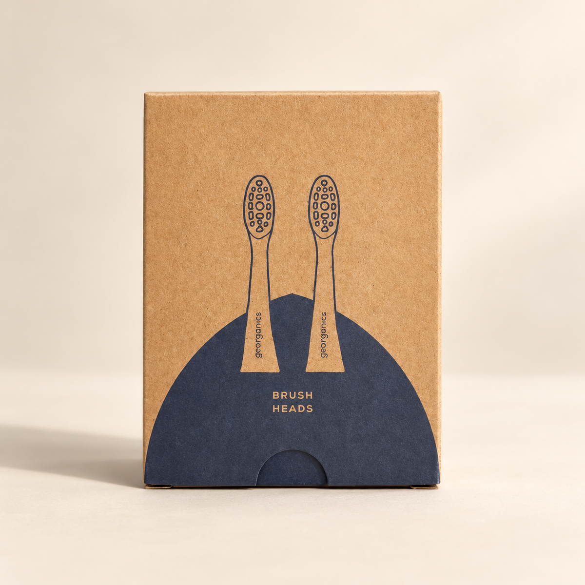 Georganics replacement heads 2 pack – original brown and navy carton